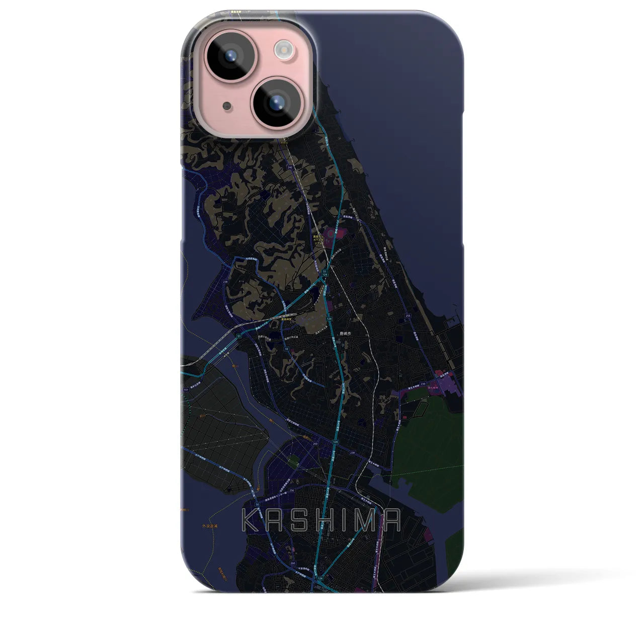 【鹿島(茨城県)】地図柄iPhoneケース(バックカバータイプ)