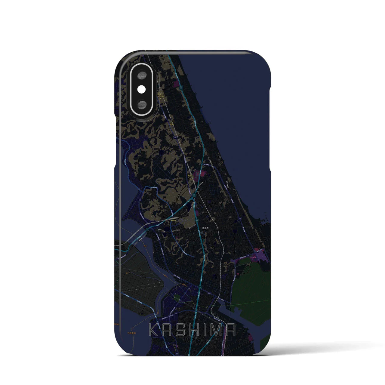 【鹿島(茨城県)】地図柄iPhoneケース(バックカバータイプ)