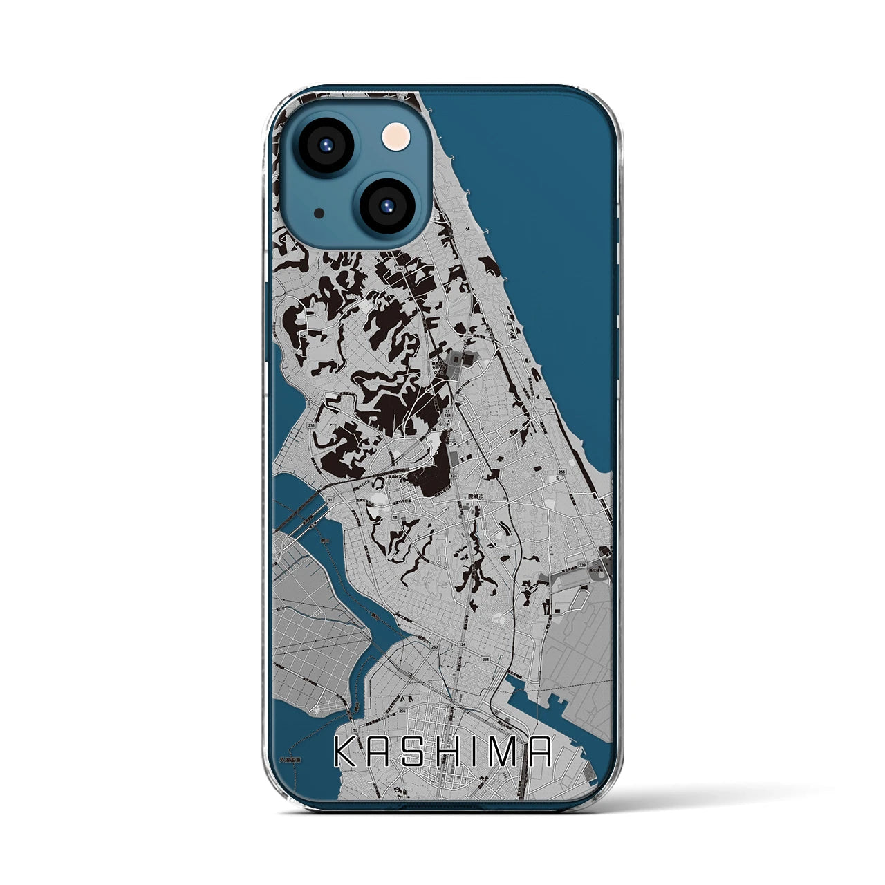 【鹿島(茨城県)】地図柄iPhoneケース(クリアタイプ)