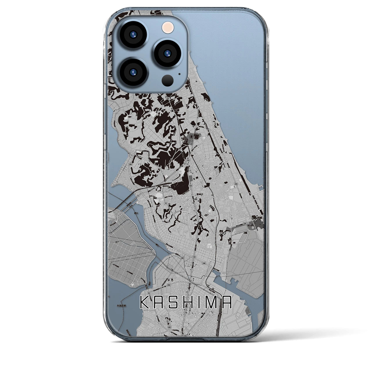 【鹿島(茨城県)】地図柄iPhoneケース(クリアタイプ)