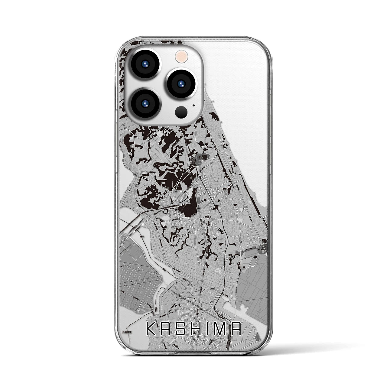 【鹿島(茨城県)】地図柄iPhoneケース(クリアタイプ)