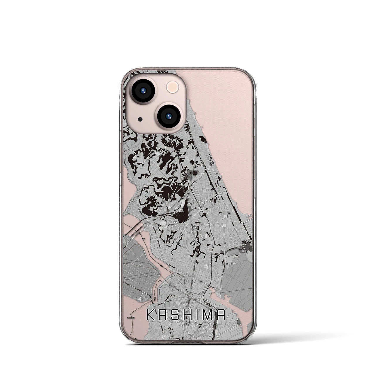 【鹿島(茨城県)】地図柄iPhoneケース(クリアタイプ)