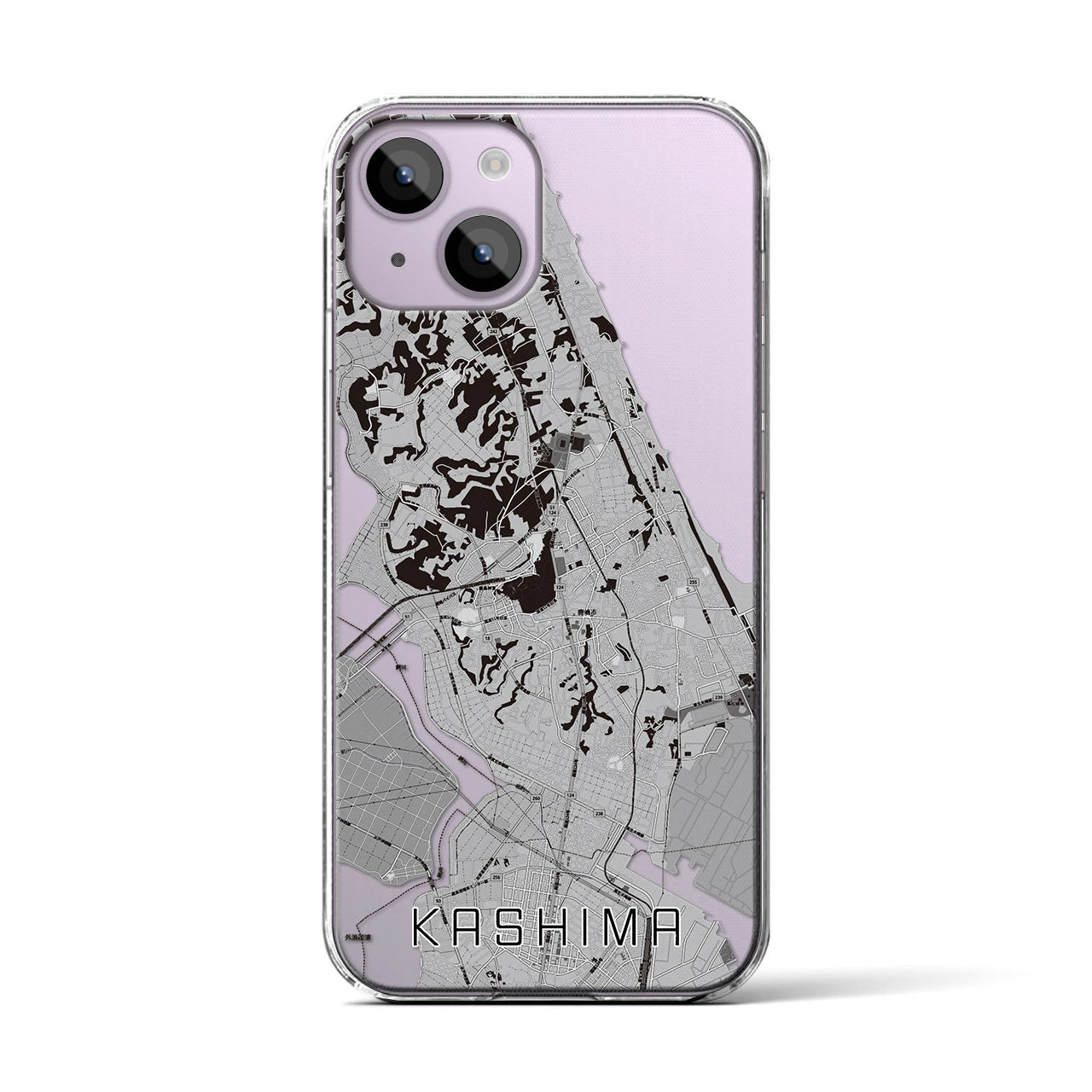 【鹿島(茨城県)】地図柄iPhoneケース(クリアタイプ)