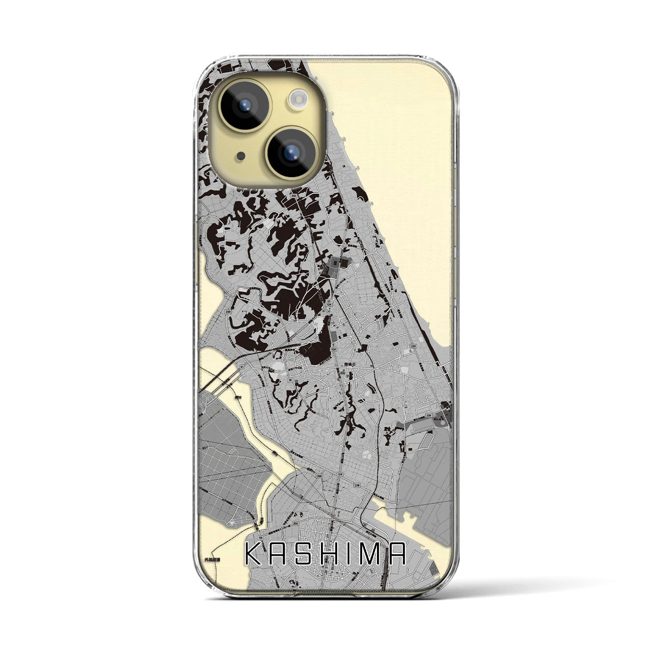 【鹿島(茨城県)】地図柄iPhoneケース(クリアタイプ)