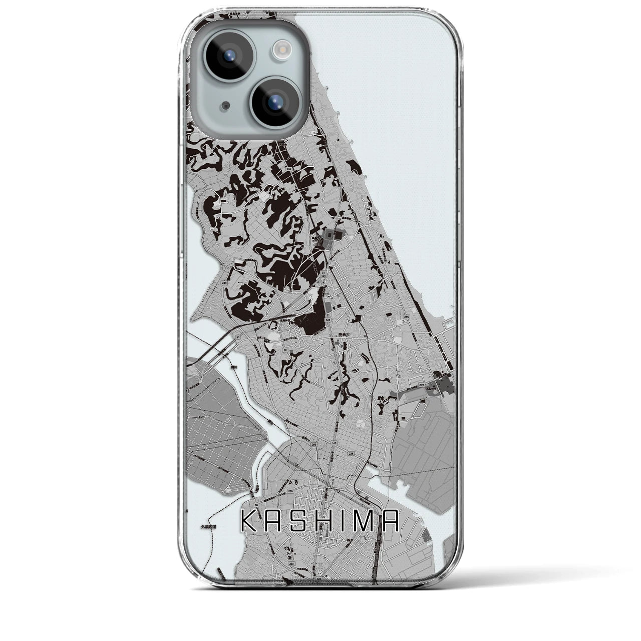 【鹿島(茨城県)】地図柄iPhoneケース(クリアタイプ)