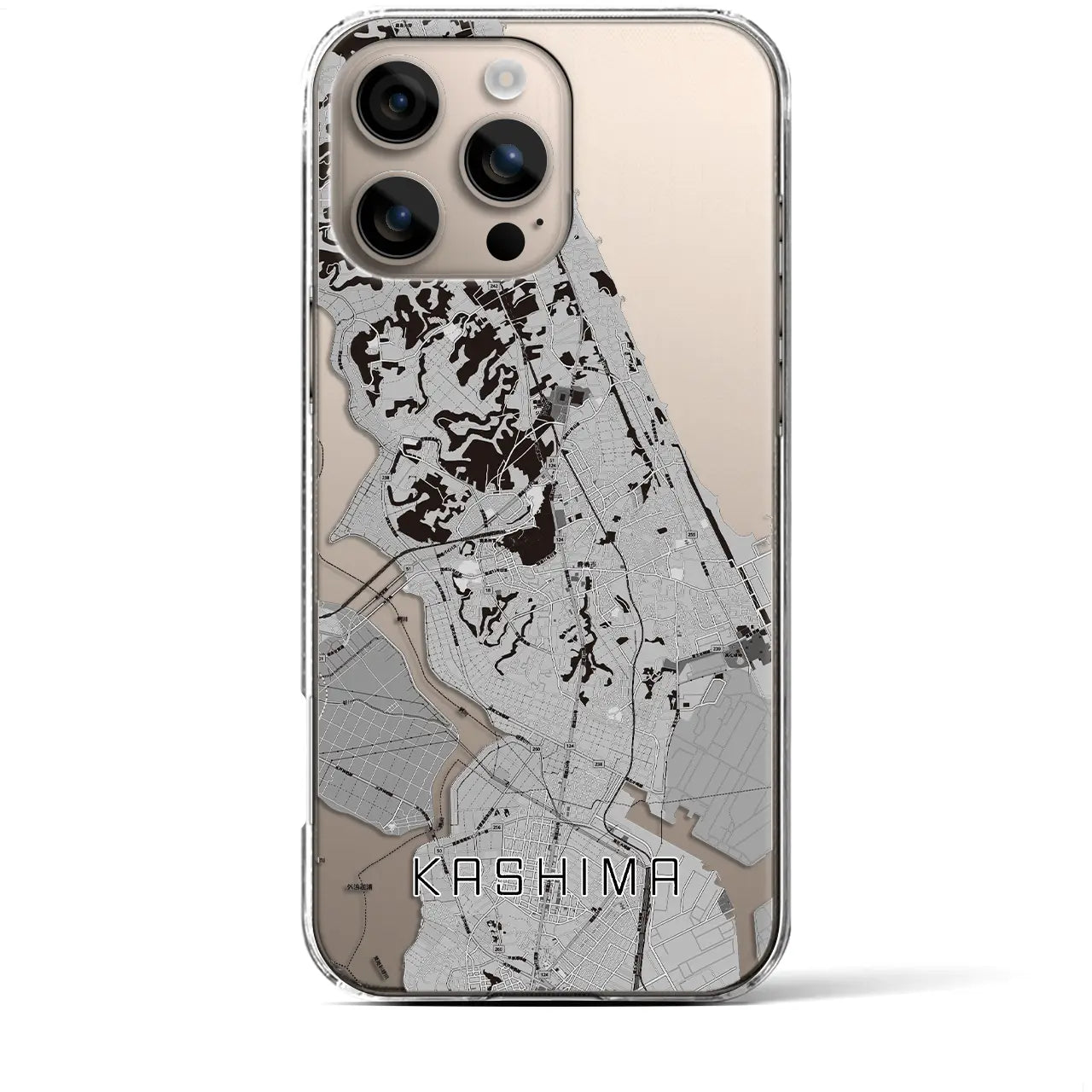 【鹿島(茨城県)】地図柄iPhoneケース(クリアタイプ)