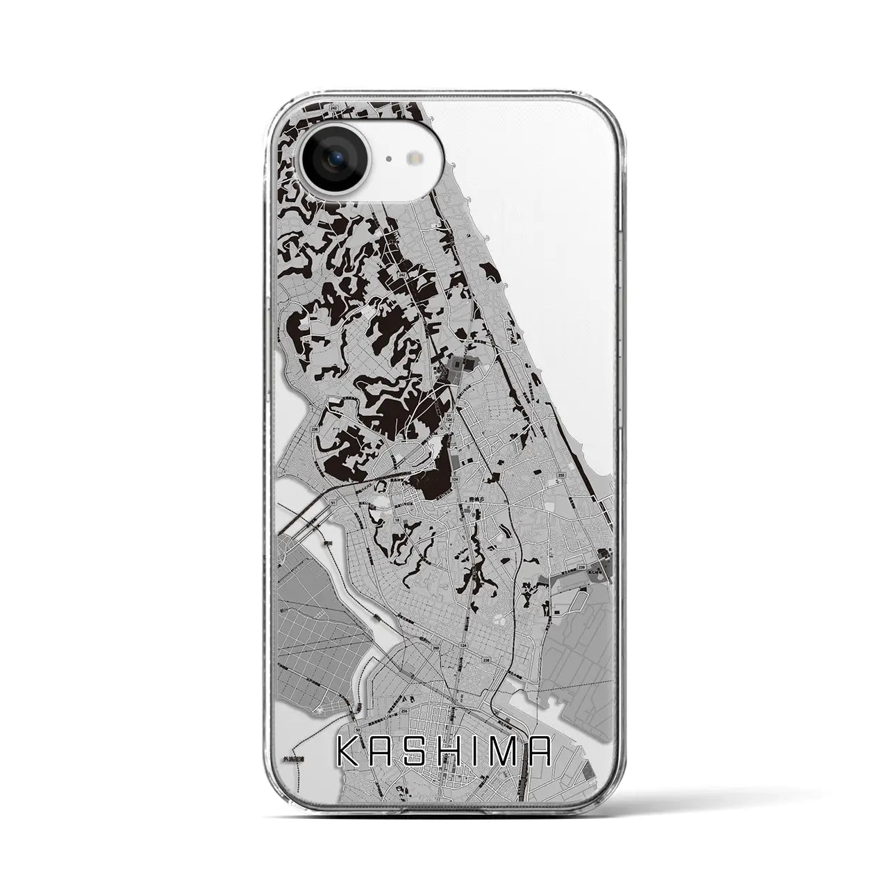 【鹿島(茨城県)】地図柄iPhoneケース(クリアタイプ)