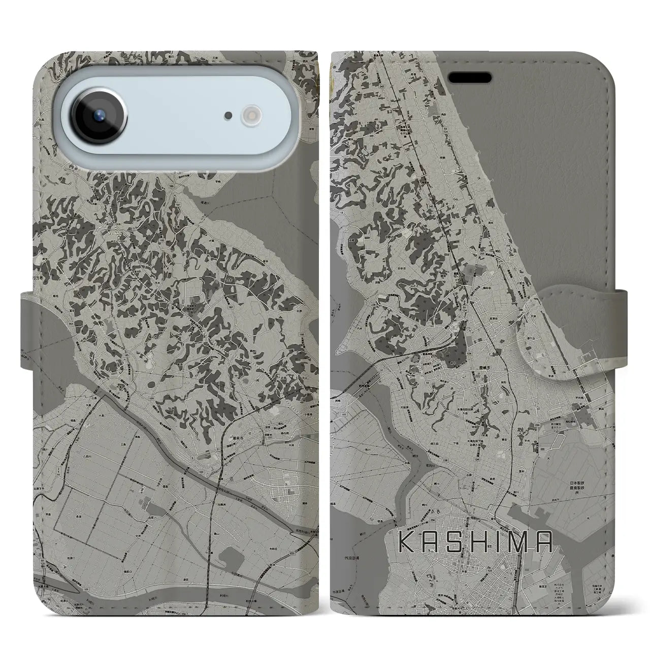 【鹿島(茨城県)】地図柄iPhoneケース(手帳タイプ)