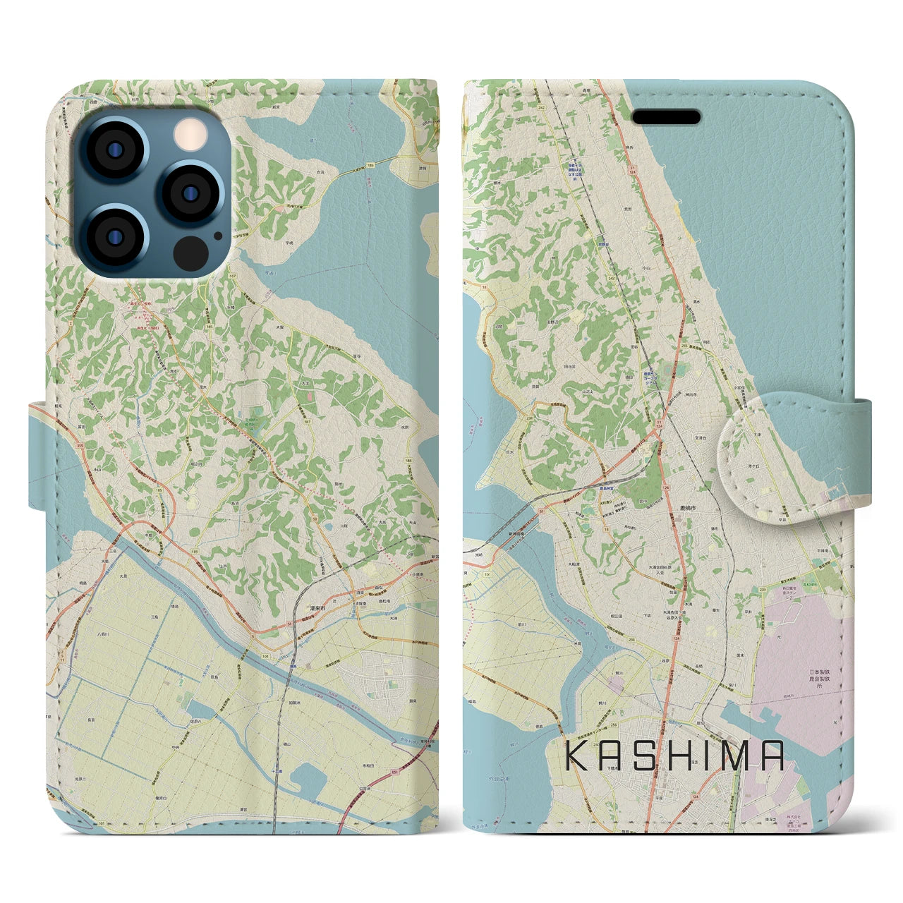 【鹿島(茨城県)】地図柄iPhoneケース(手帳タイプ)