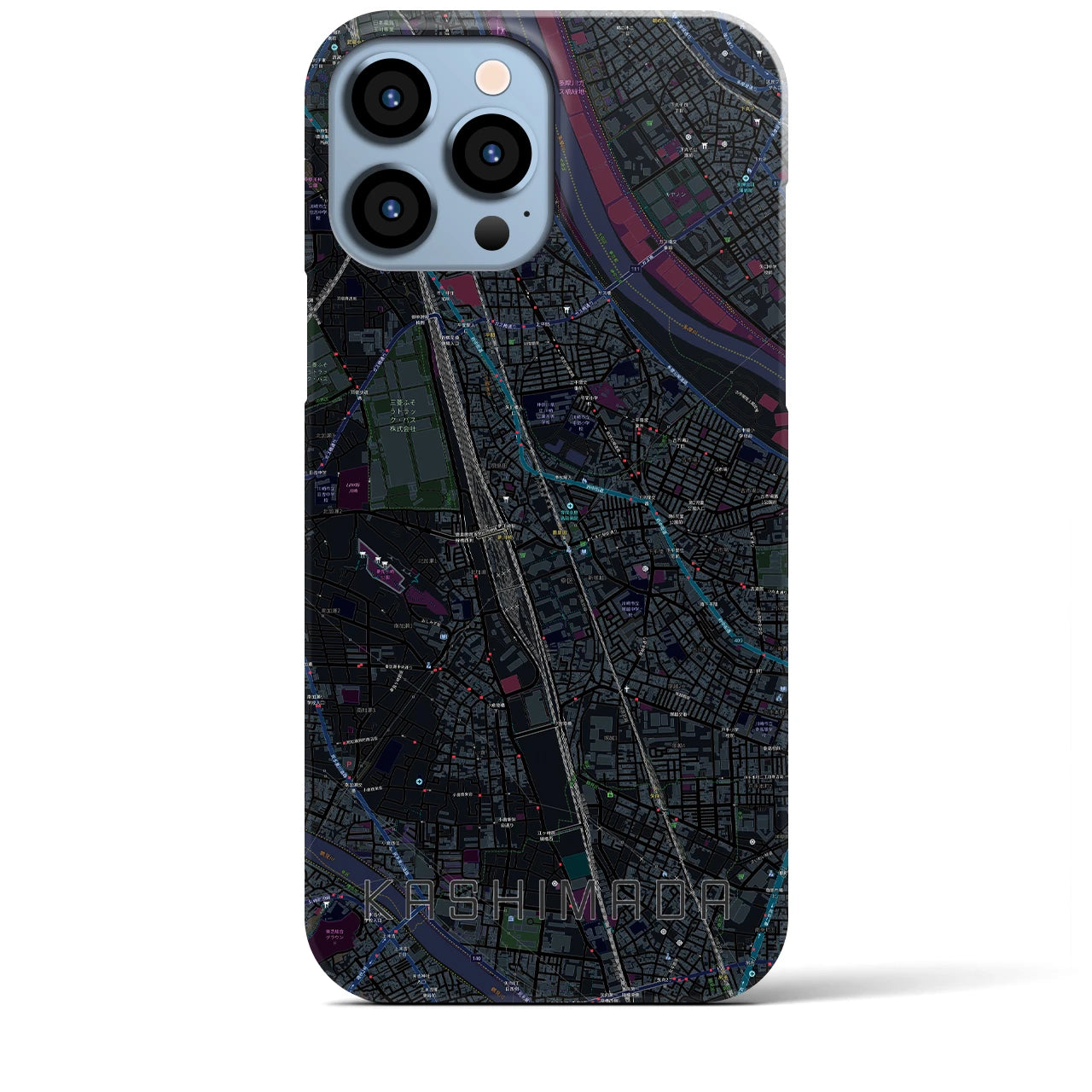 【鹿島田(神奈川県)】地図柄iPhoneケース(バックカバータイプ)