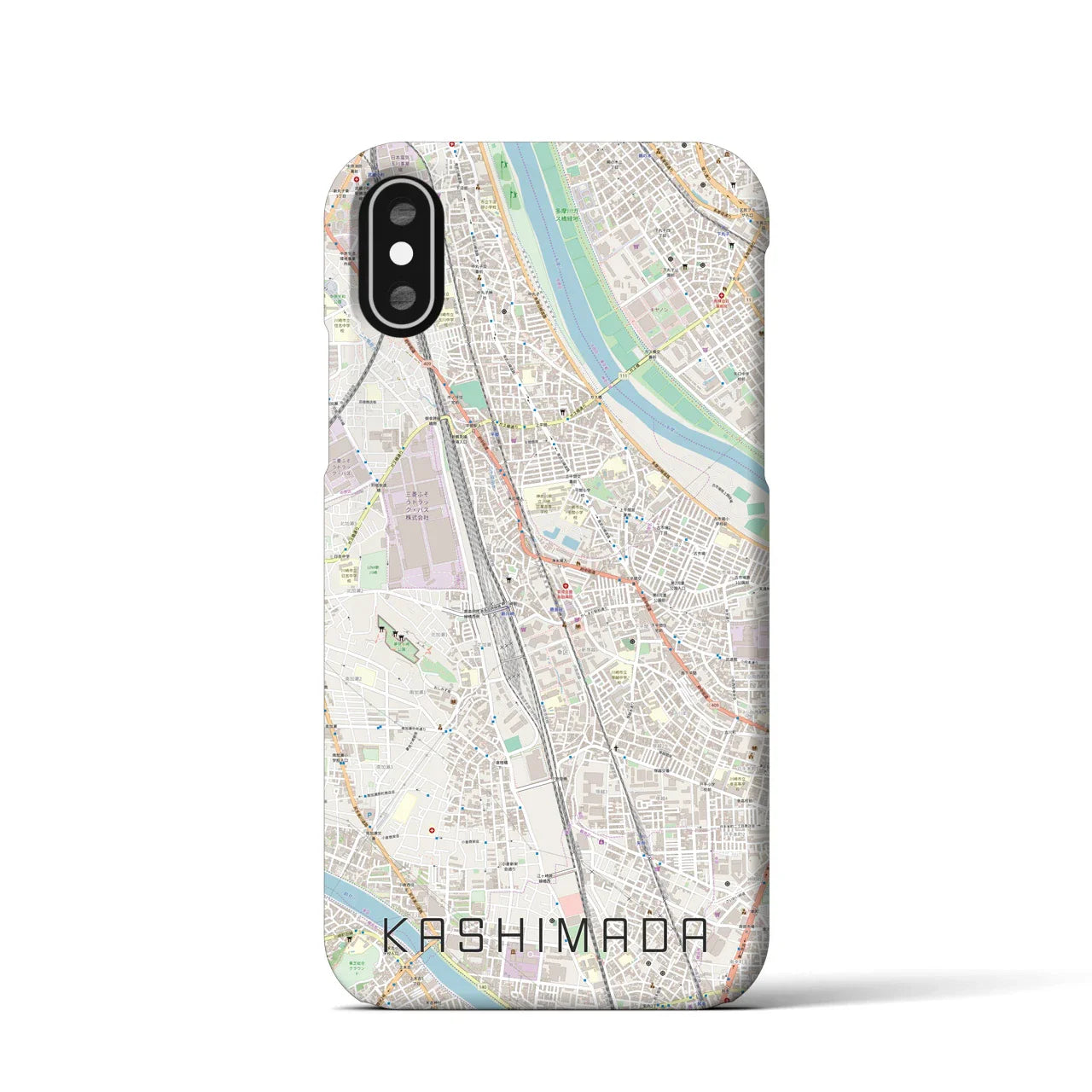 【鹿島田(神奈川県)】地図柄iPhoneケース(バックカバータイプ)