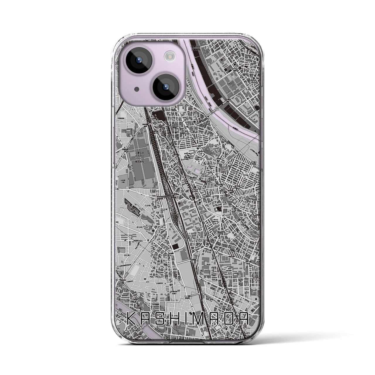 【鹿島田(神奈川県)】地図柄iPhoneケース(クリアタイプ)