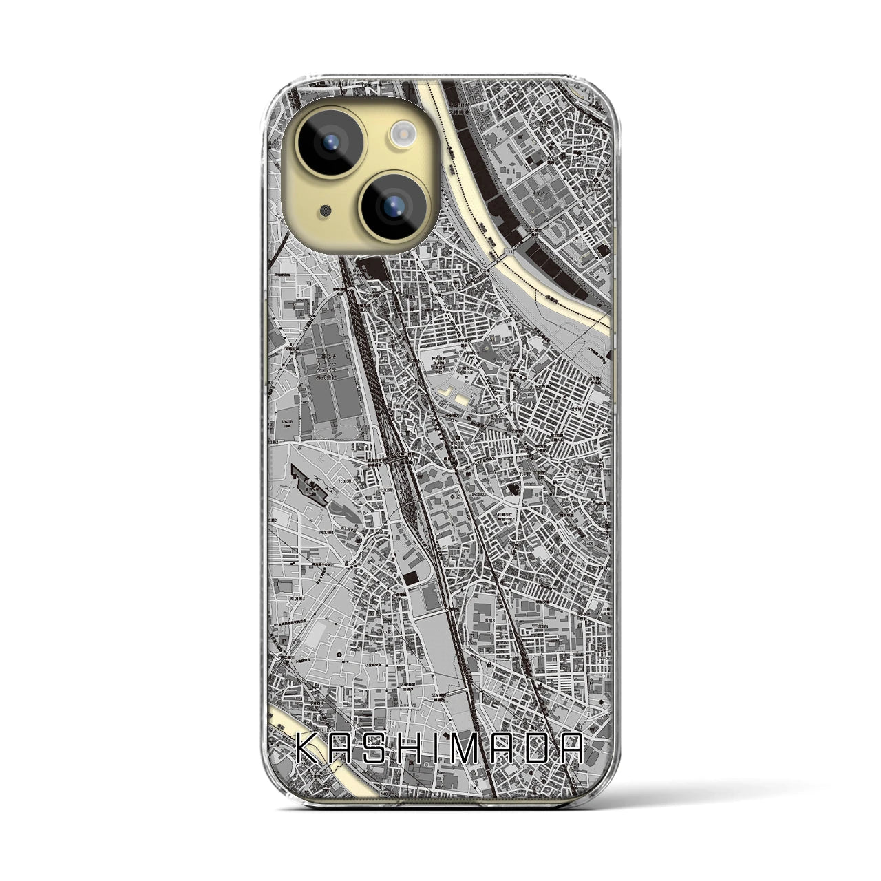 【鹿島田(神奈川県)】地図柄iPhoneケース(クリアタイプ)