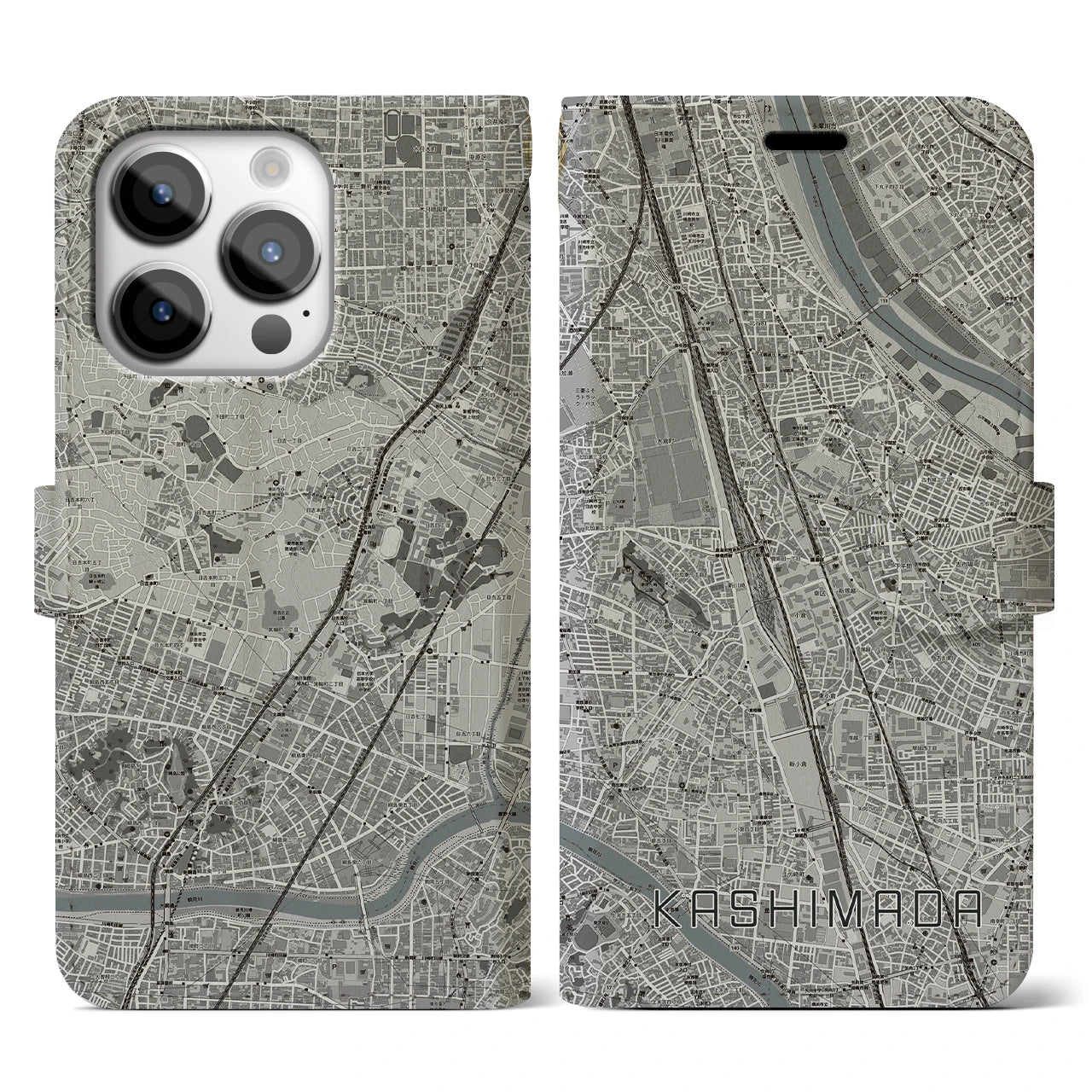 【鹿島田(神奈川県)】地図柄iPhoneケース(手帳タイプ)