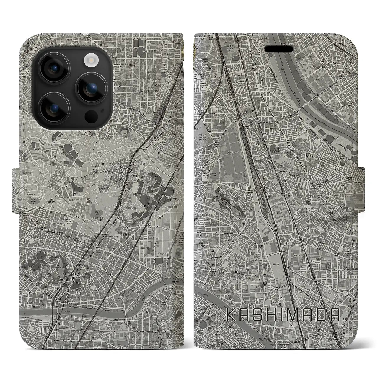 【鹿島田(神奈川県)】地図柄iPhoneケース(手帳タイプ)