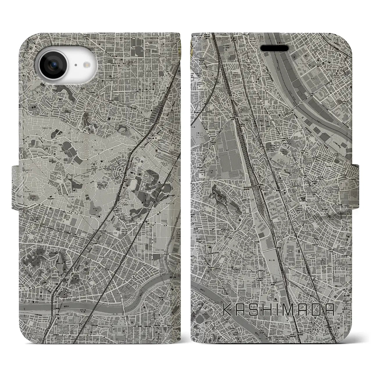 【鹿島田(神奈川県)】地図柄iPhoneケース(手帳タイプ)