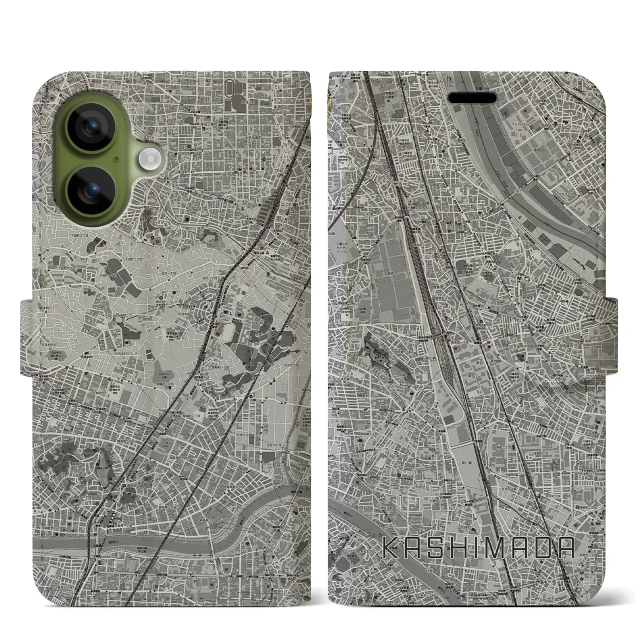 【鹿島田(神奈川県)】地図柄iPhoneケース(手帳タイプ)