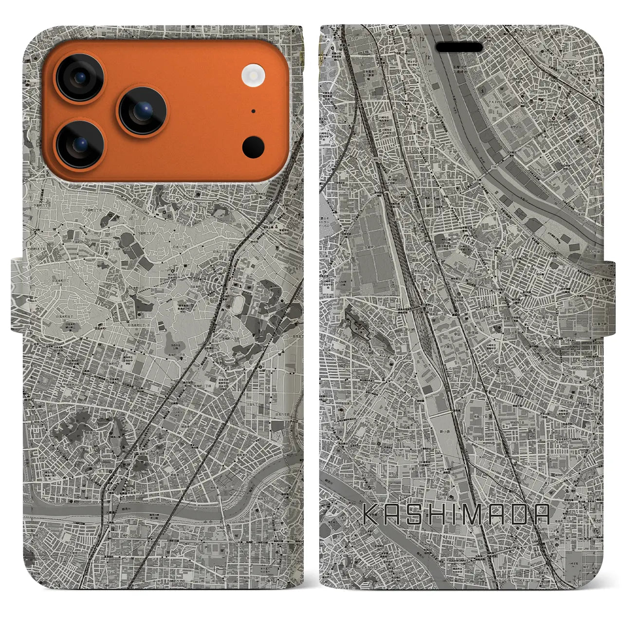 【鹿島田(神奈川県)】地図柄iPhoneケース(手帳タイプ)