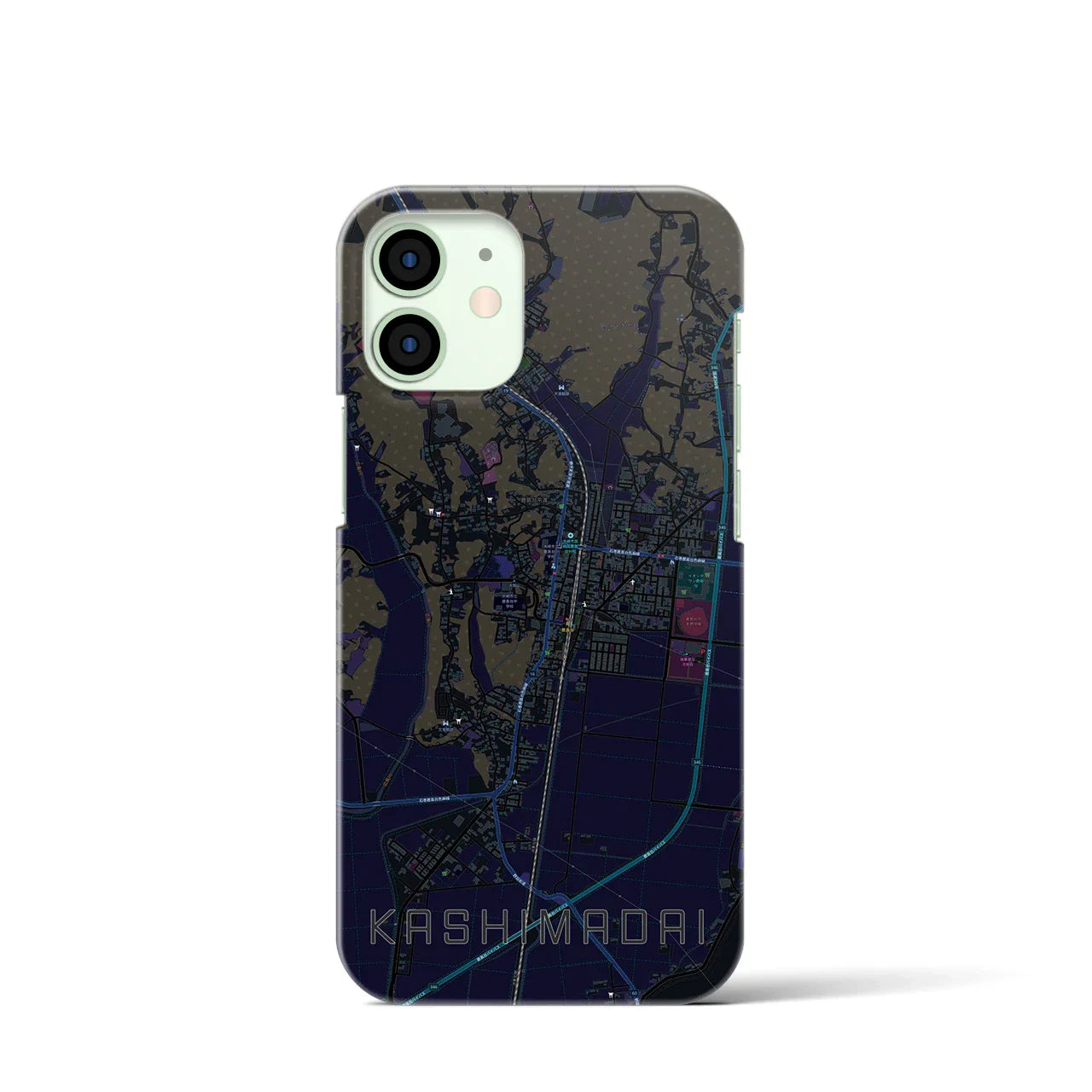 【鹿島台(宮城県)】地図柄iPhoneケース(バックカバータイプ)