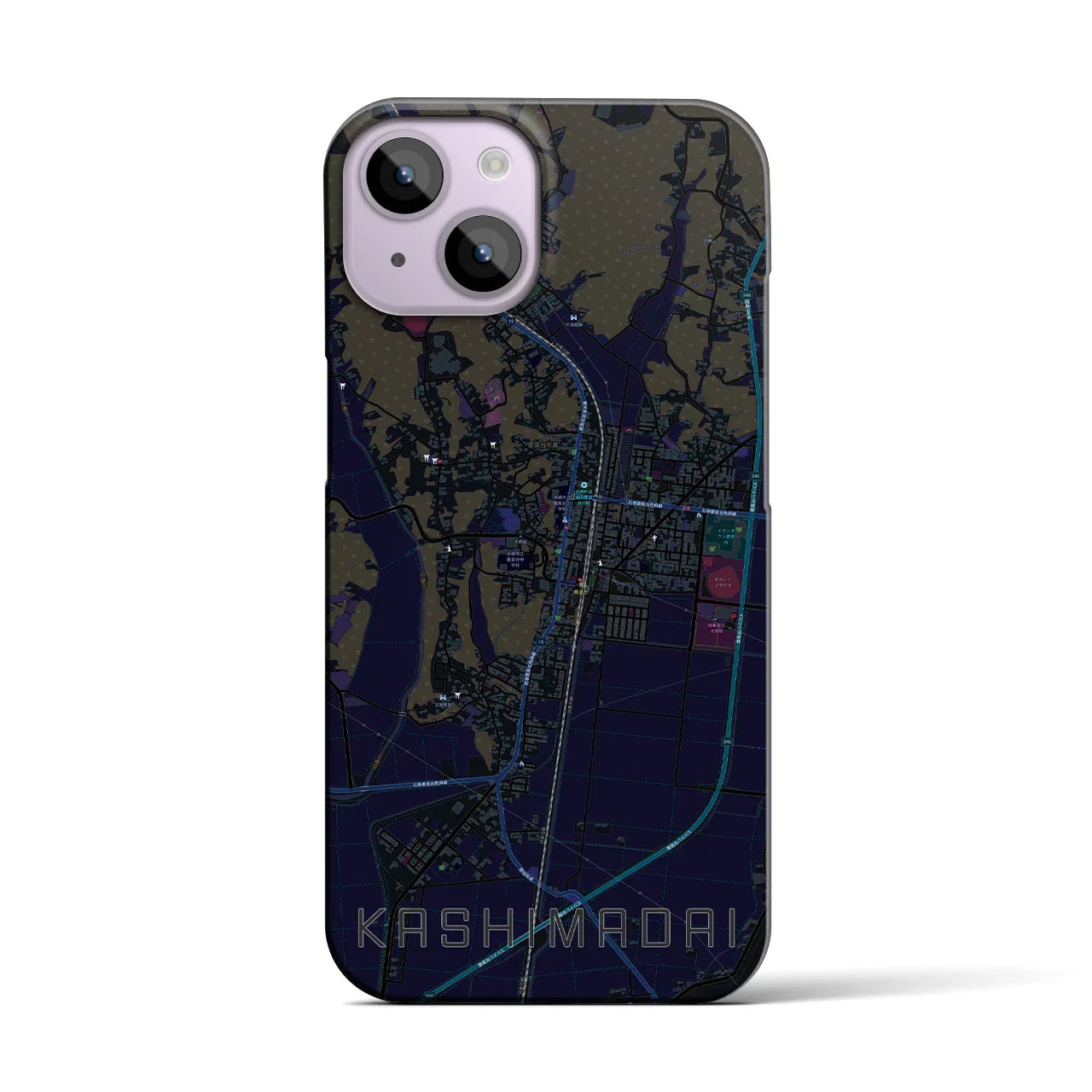 【鹿島台(宮城県)】地図柄iPhoneケース(バックカバータイプ)