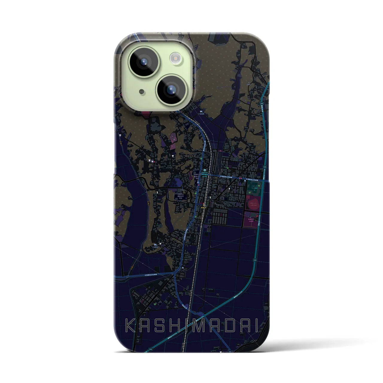 【鹿島台(宮城県)】地図柄iPhoneケース(バックカバータイプ)