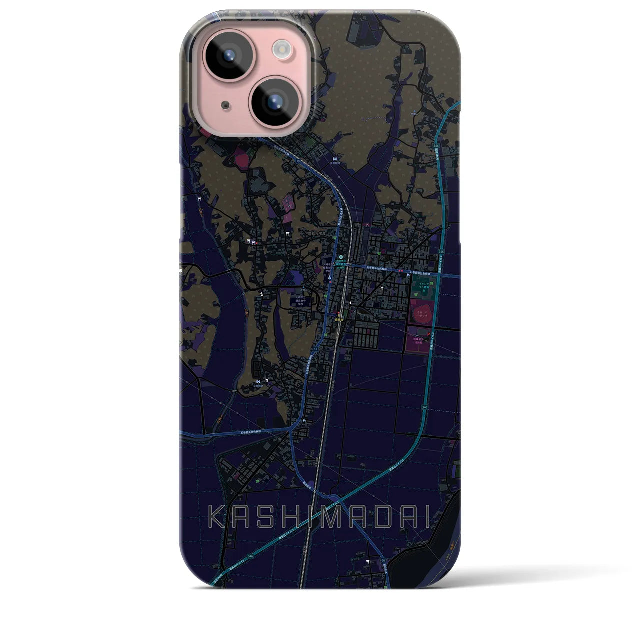 【鹿島台(宮城県)】地図柄iPhoneケース(バックカバータイプ)