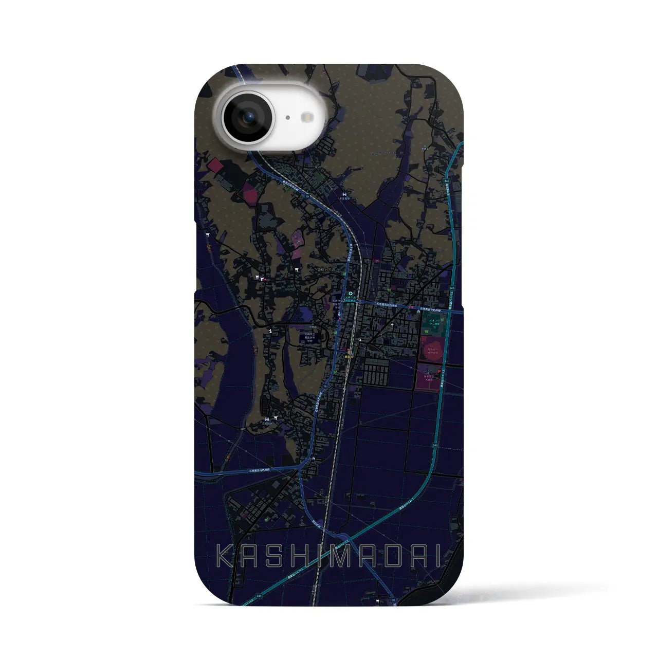【鹿島台(宮城県)】地図柄iPhoneケース(バックカバータイプ)