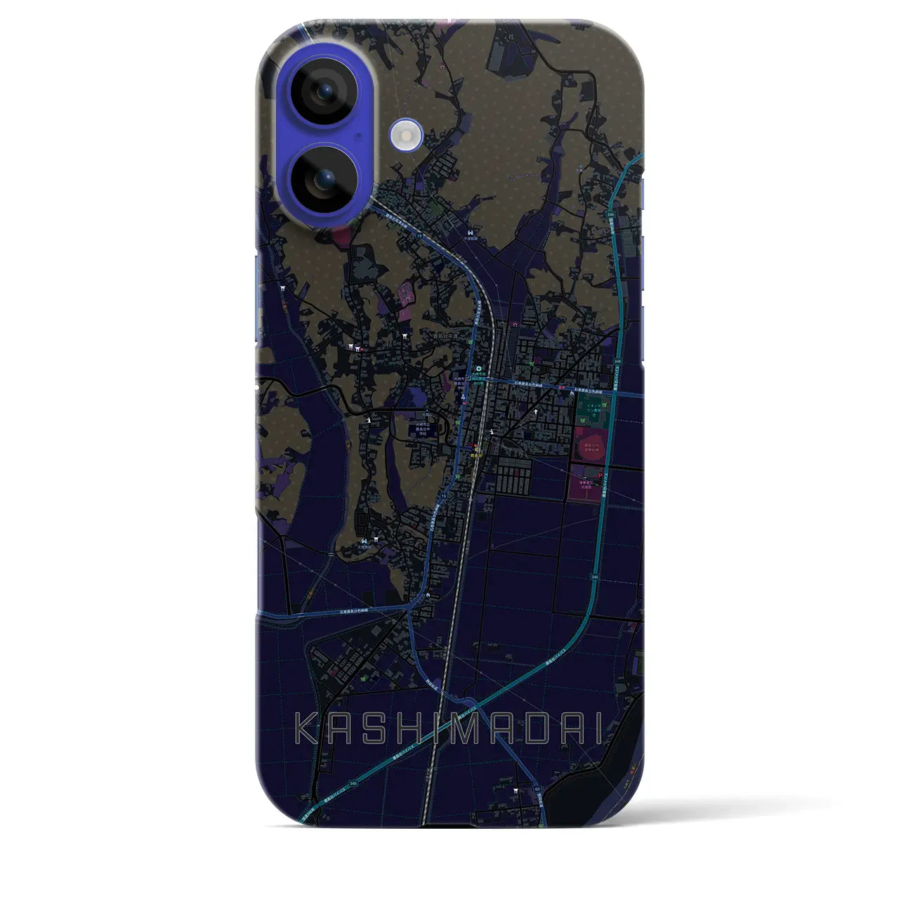 【鹿島台(宮城県)】地図柄iPhoneケース(バックカバータイプ)