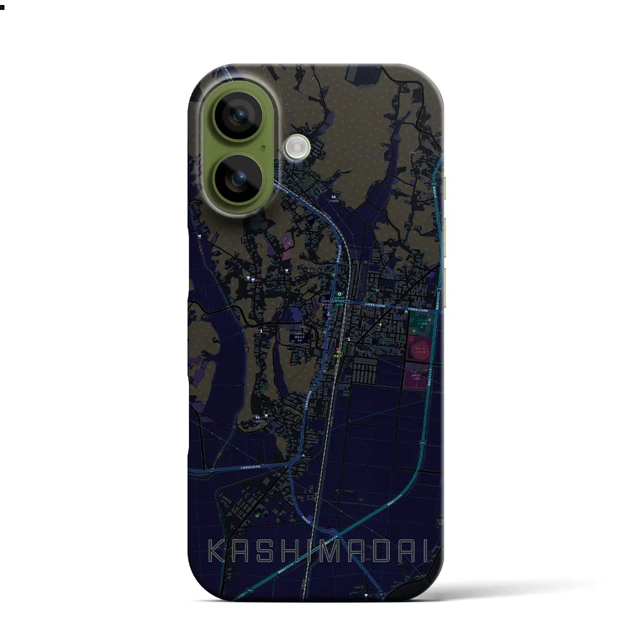 【鹿島台(宮城県)】地図柄iPhoneケース(バックカバータイプ)