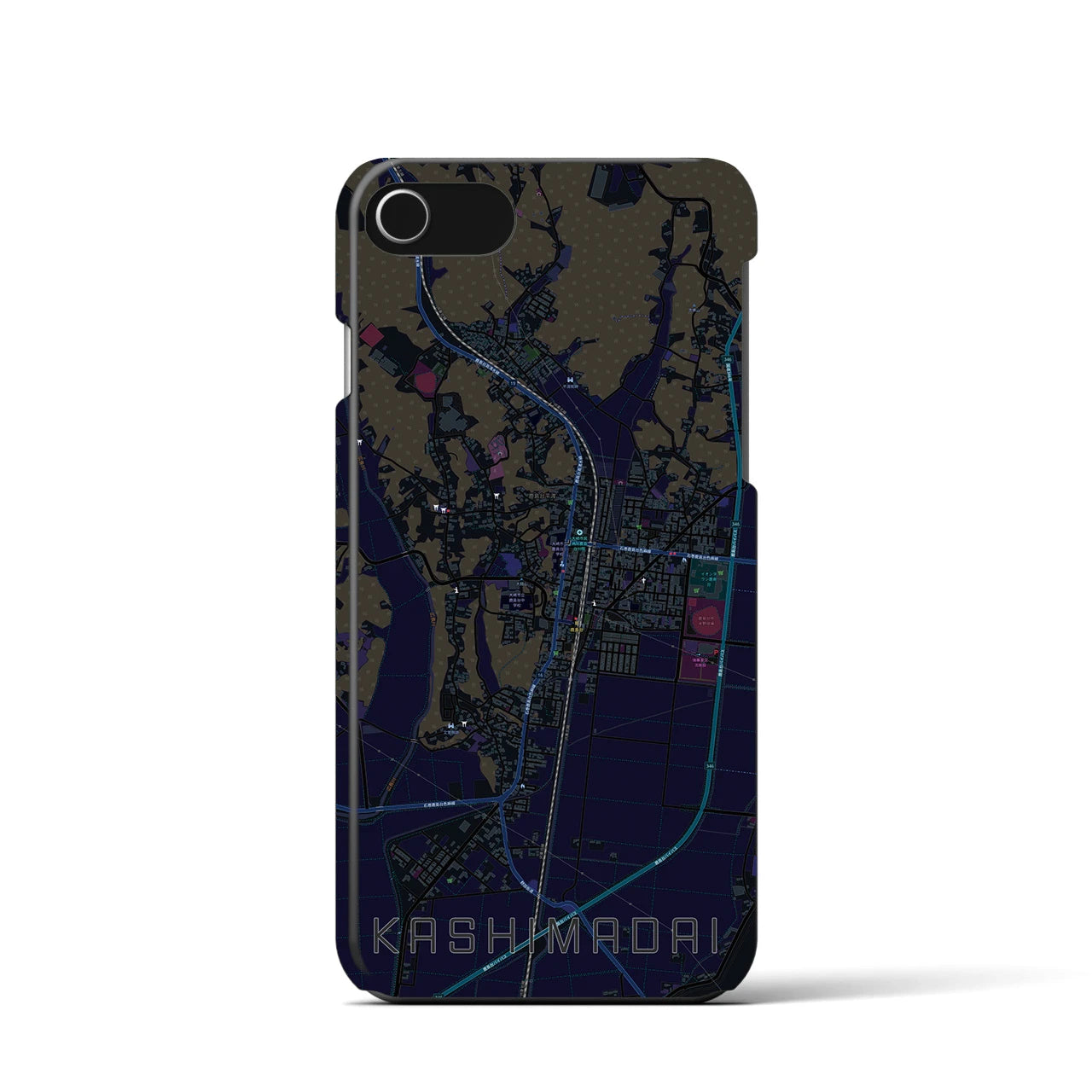 【鹿島台(宮城県)】地図柄iPhoneケース(バックカバータイプ)