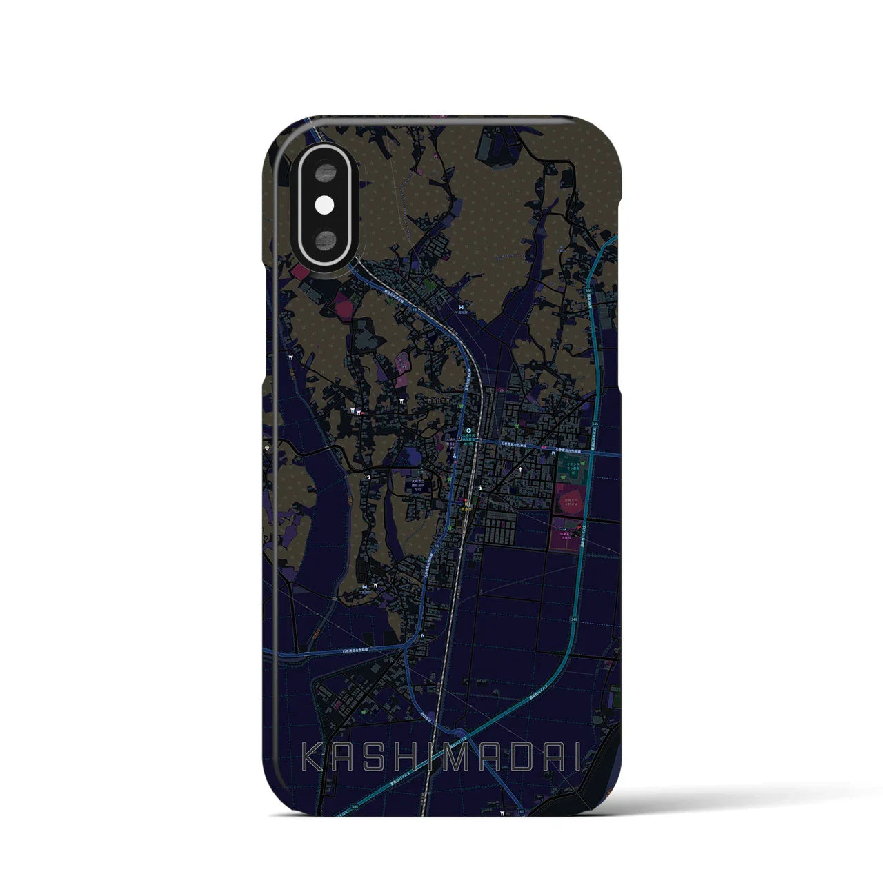 【鹿島台(宮城県)】地図柄iPhoneケース(バックカバータイプ)