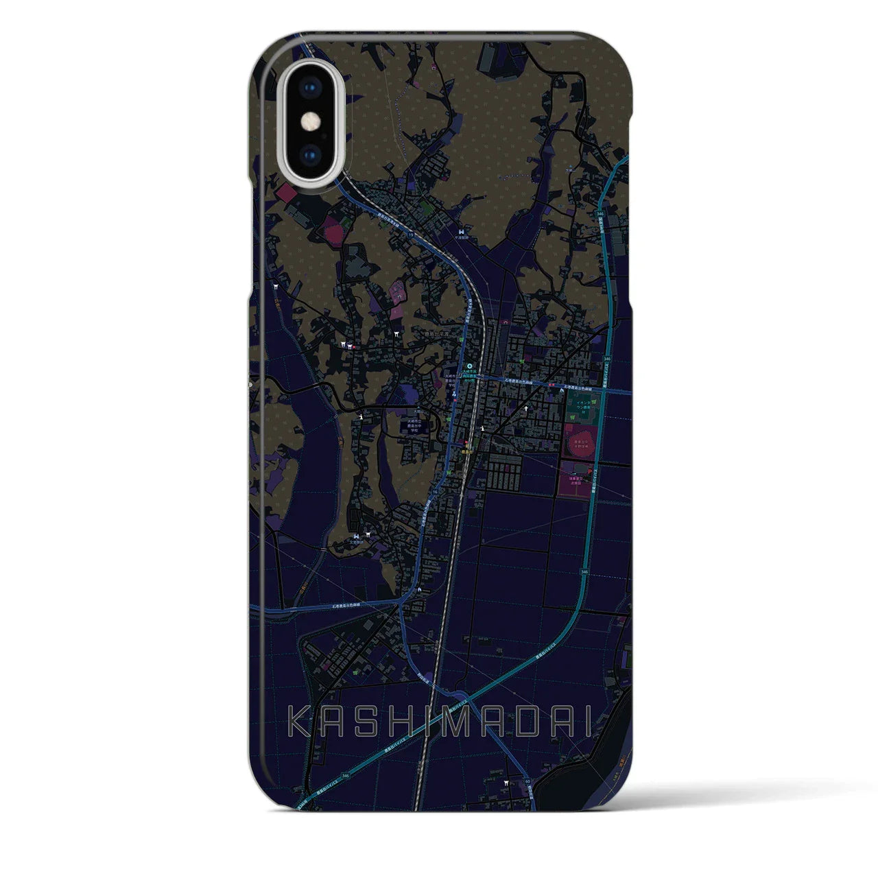 【鹿島台(宮城県)】地図柄iPhoneケース(バックカバータイプ)