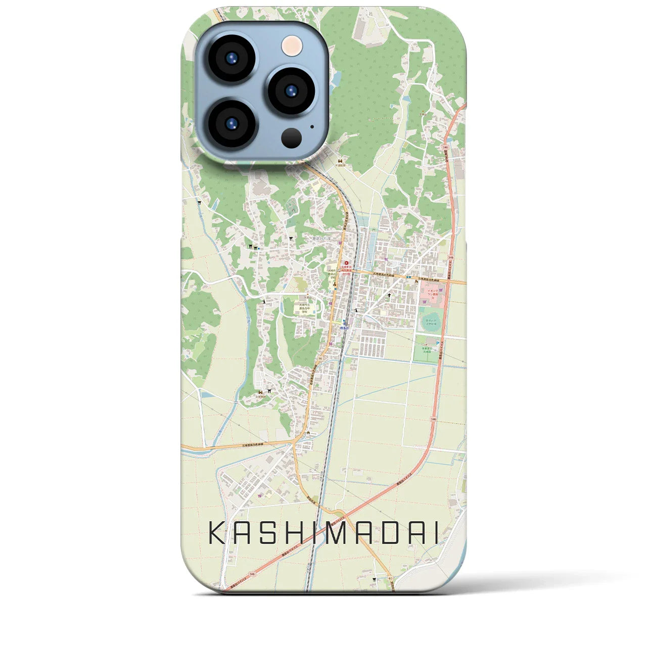 【鹿島台(宮城県)】地図柄iPhoneケース(バックカバータイプ)