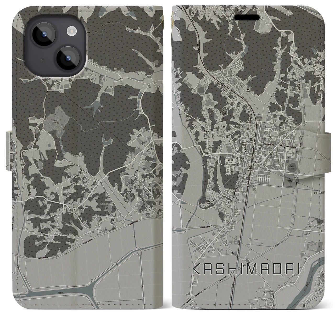 【鹿島台(宮城県)】地図柄iPhoneケース(手帳タイプ)