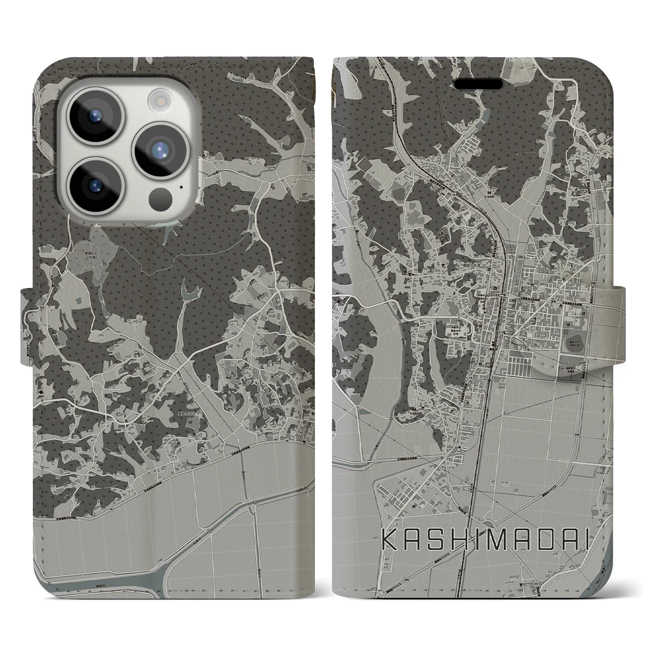 【鹿島台(宮城県)】地図柄iPhoneケース(手帳タイプ)