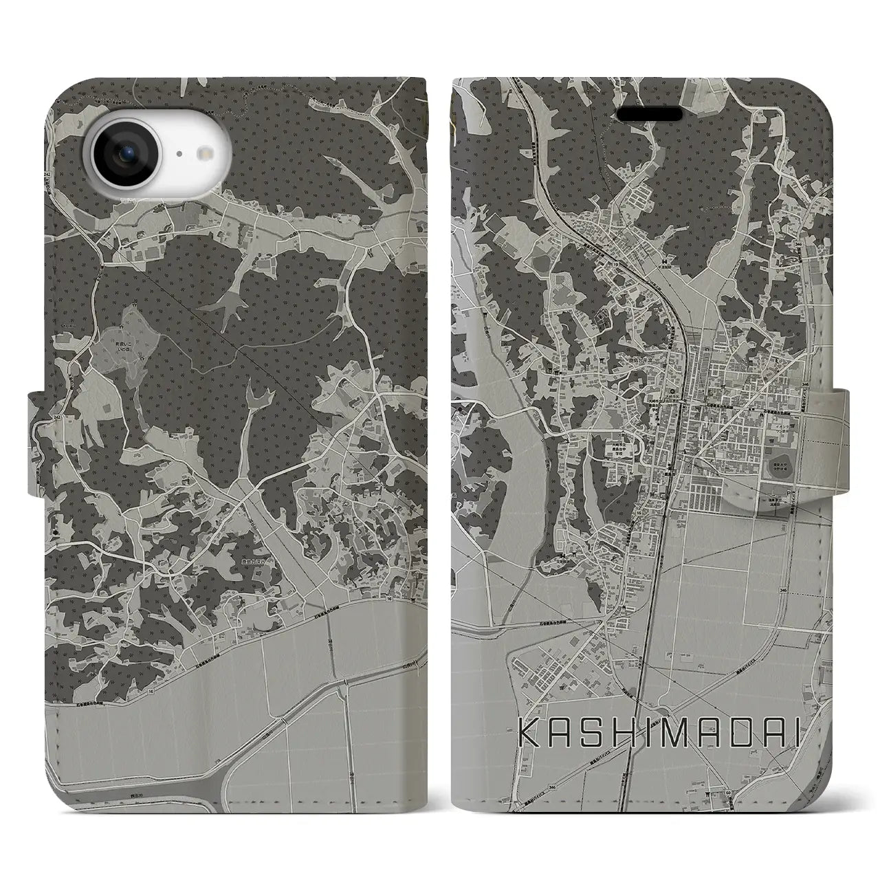 【鹿島台(宮城県)】地図柄iPhoneケース(手帳タイプ)