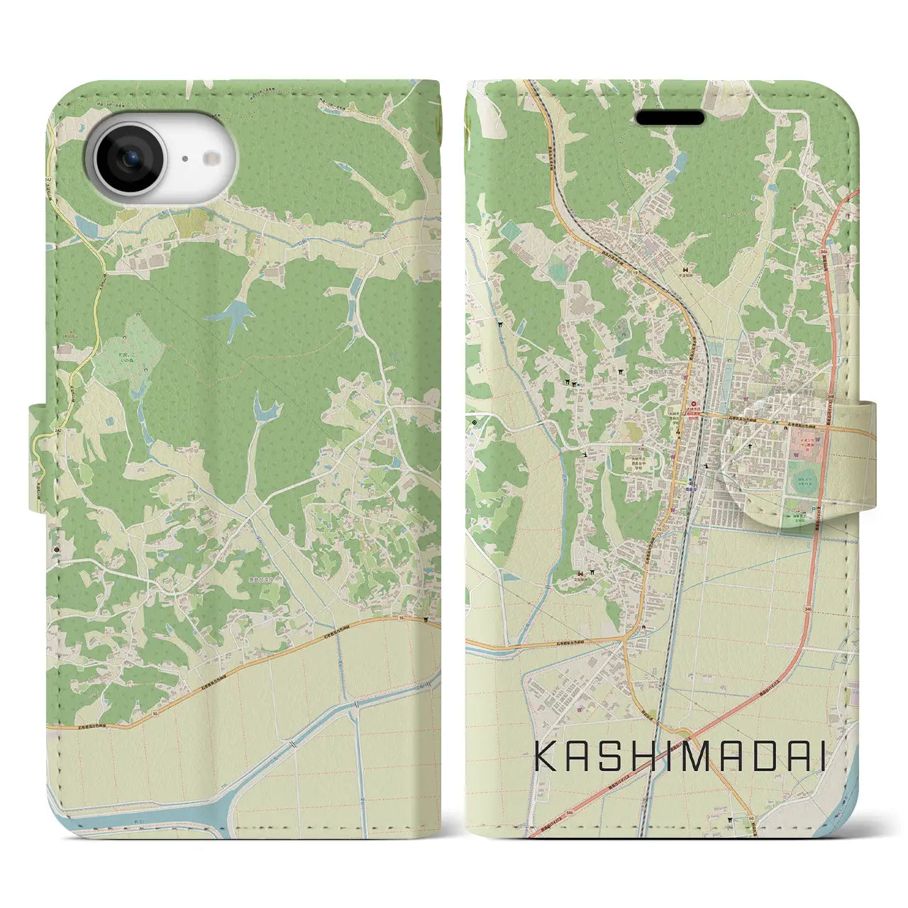 【鹿島台(宮城県)】地図柄iPhoneケース(手帳タイプ)