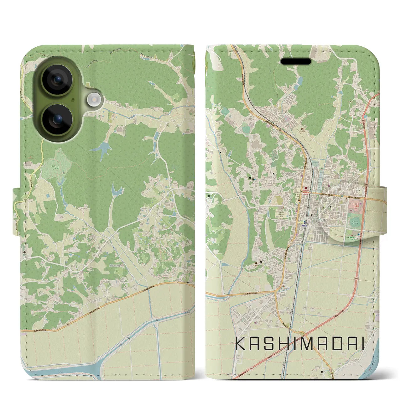 【鹿島台(宮城県)】地図柄iPhoneケース(手帳タイプ)