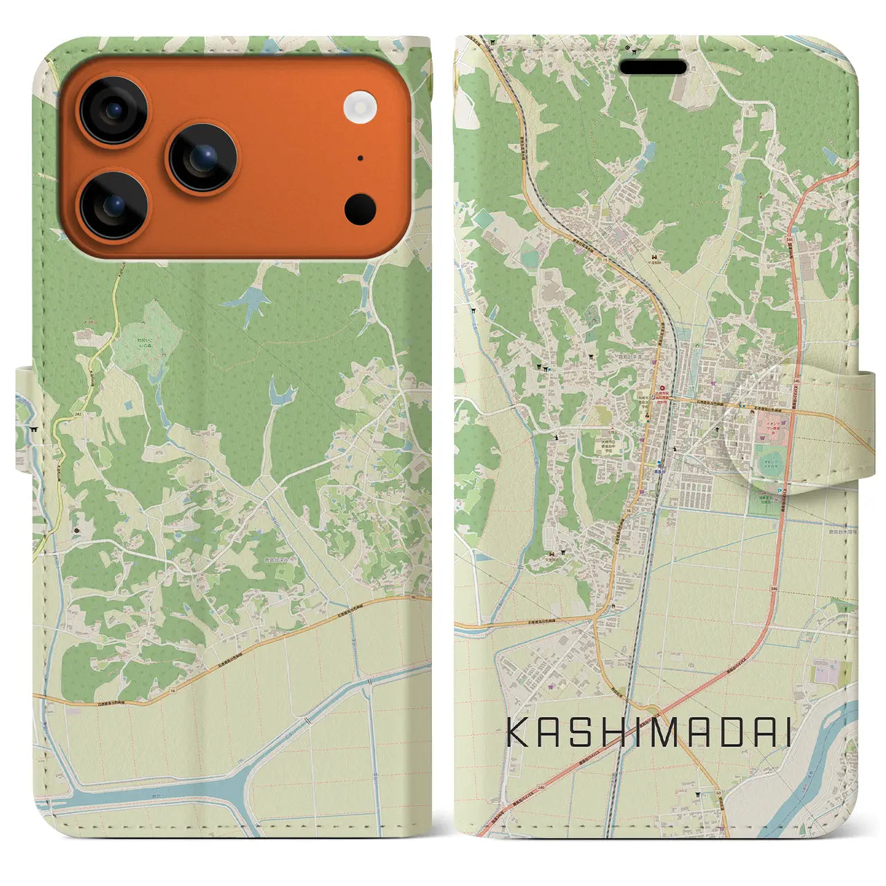 【鹿島台(宮城県)】地図柄iPhoneケース(手帳タイプ)