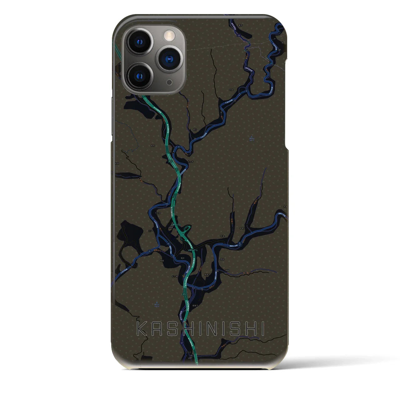 【樫西(岡山県)】地図柄iPhoneケース(バックカバータイプ)