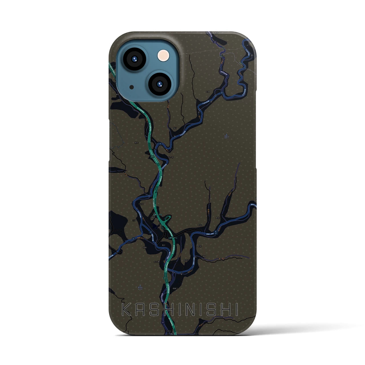 【樫西(岡山県)】地図柄iPhoneケース(バックカバータイプ)