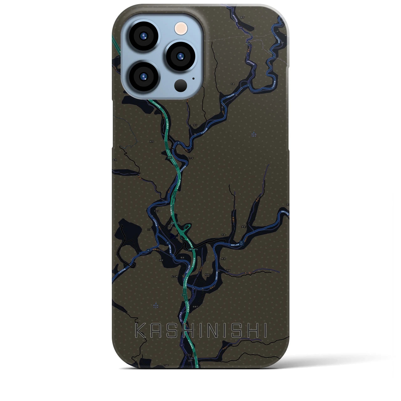 【樫西(岡山県)】地図柄iPhoneケース(バックカバータイプ)