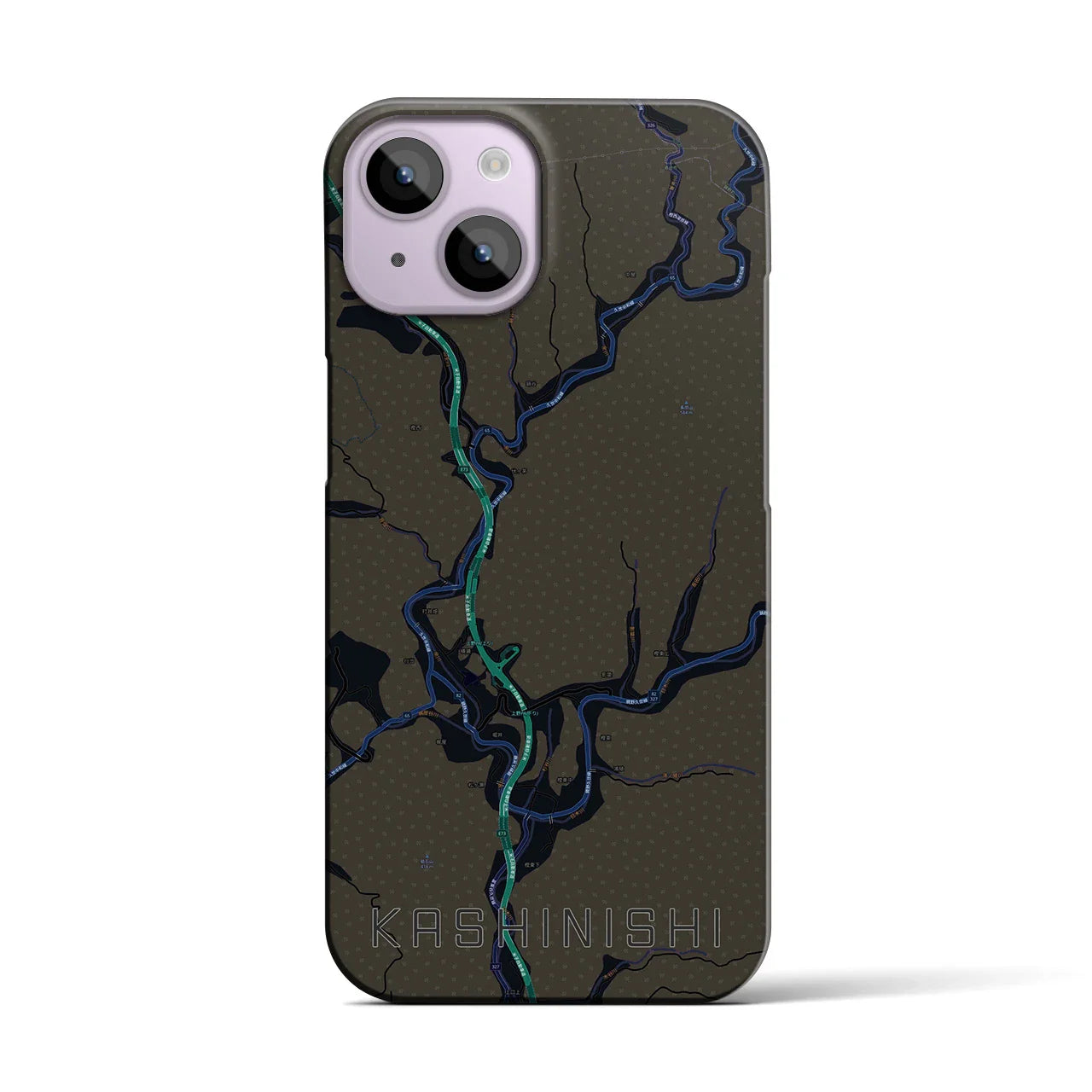 【樫西(岡山県)】地図柄iPhoneケース(バックカバータイプ)
