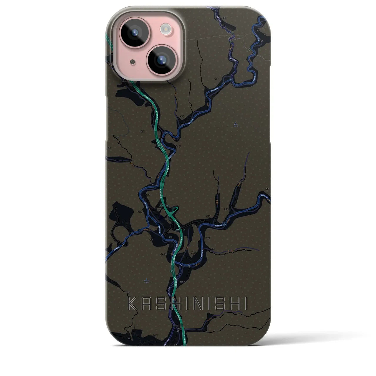【樫西(岡山県)】地図柄iPhoneケース(バックカバータイプ)