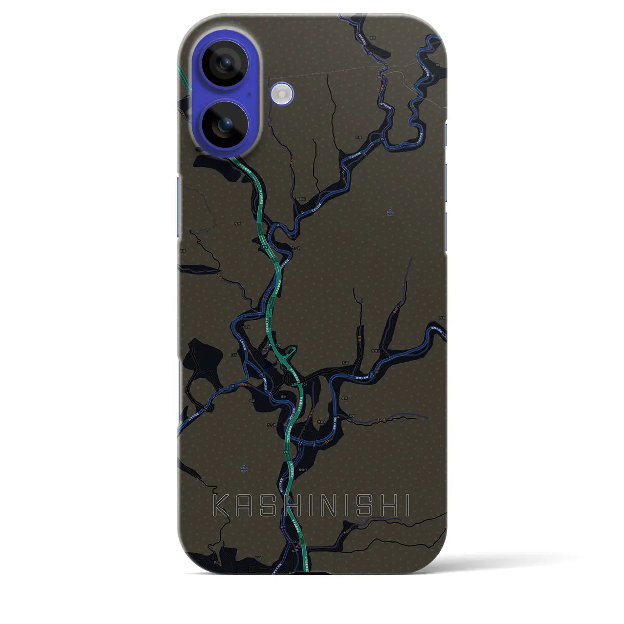 【樫西(岡山県)】地図柄iPhoneケース(バックカバータイプ)