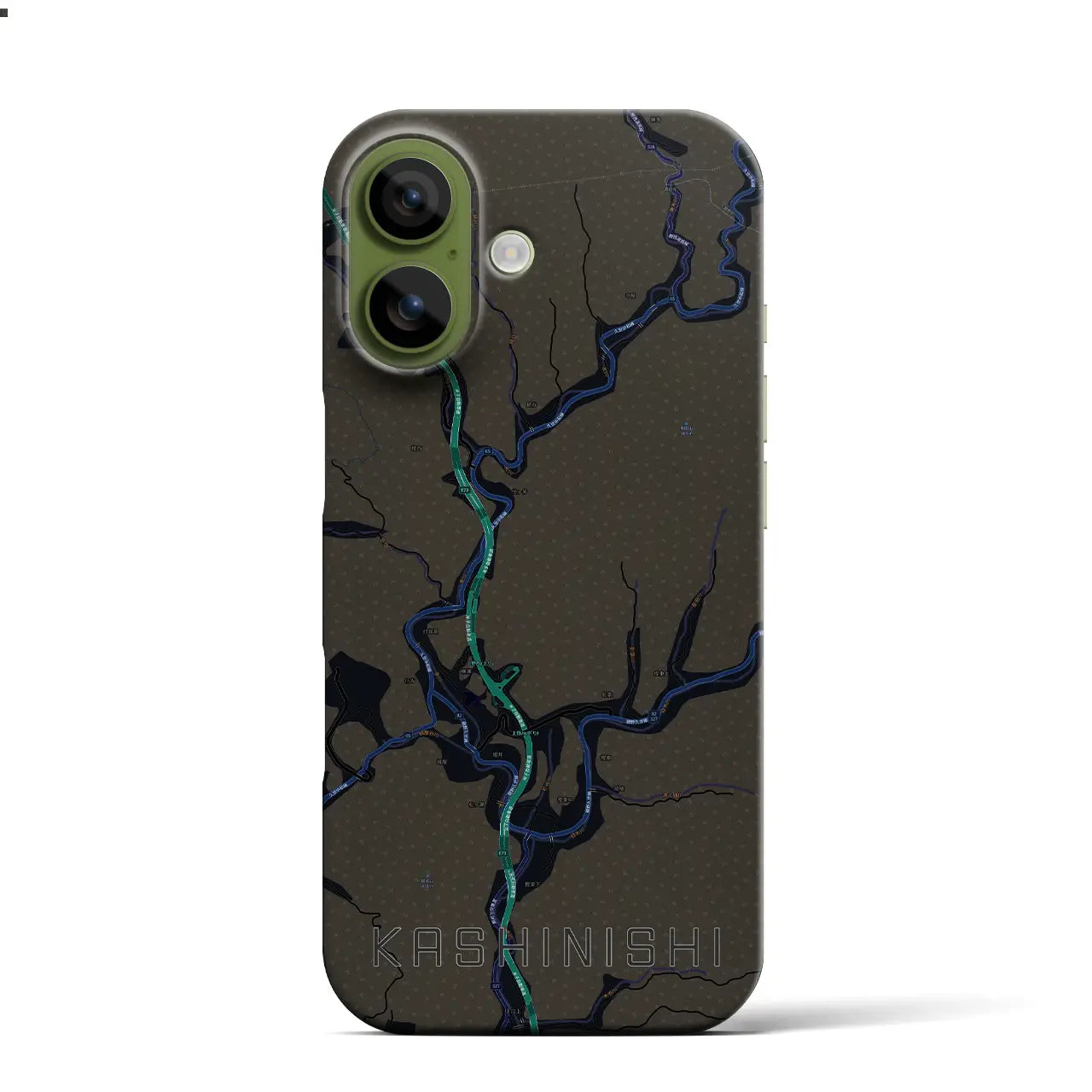 【樫西(岡山県)】地図柄iPhoneケース(バックカバータイプ)