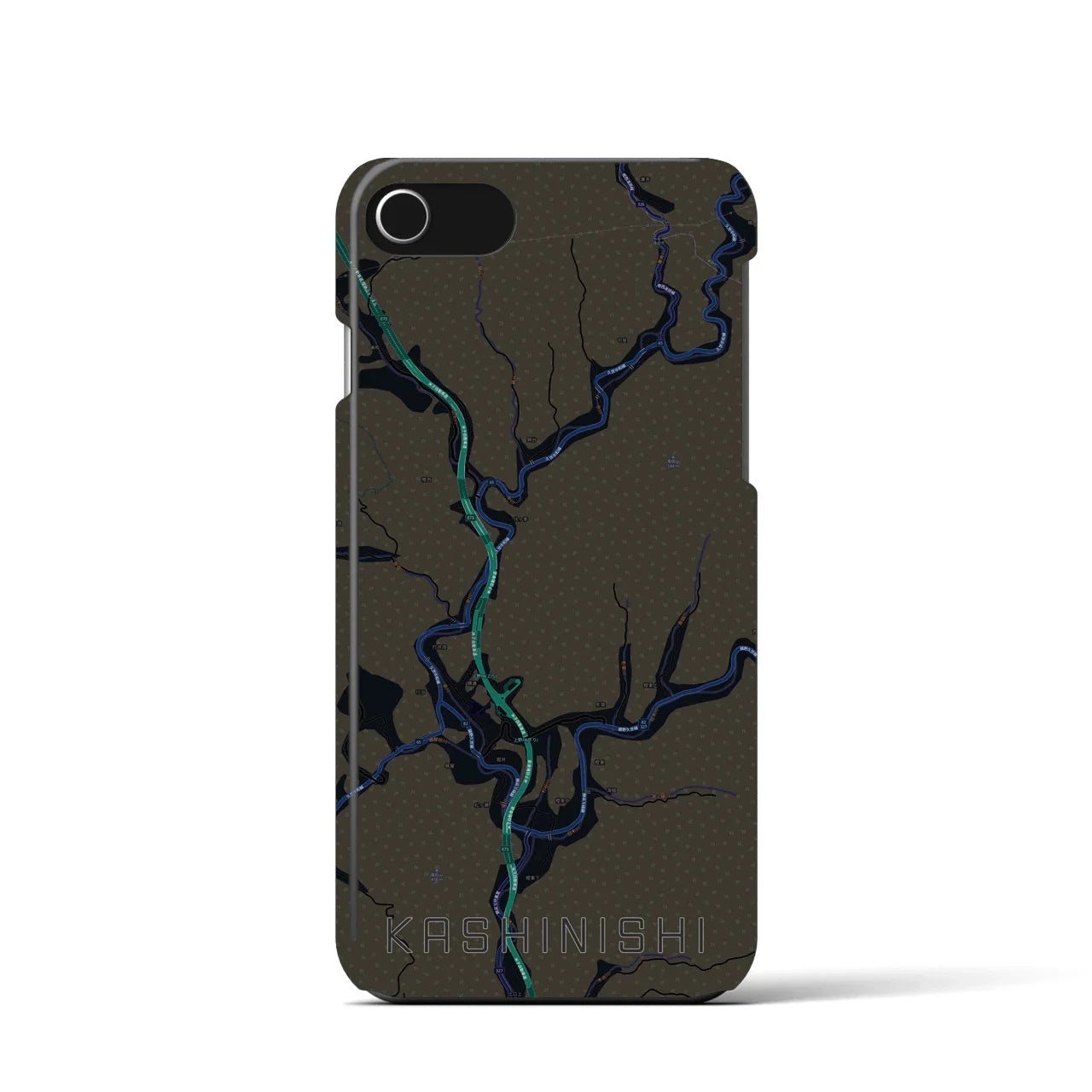 【樫西(岡山県)】地図柄iPhoneケース(バックカバータイプ)