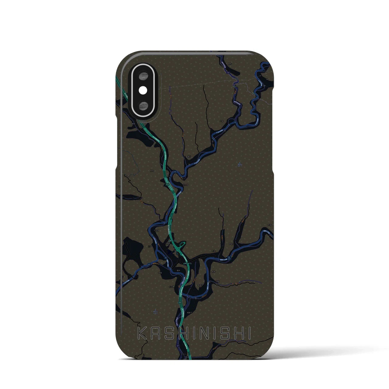 【樫西(岡山県)】地図柄iPhoneケース(バックカバータイプ)