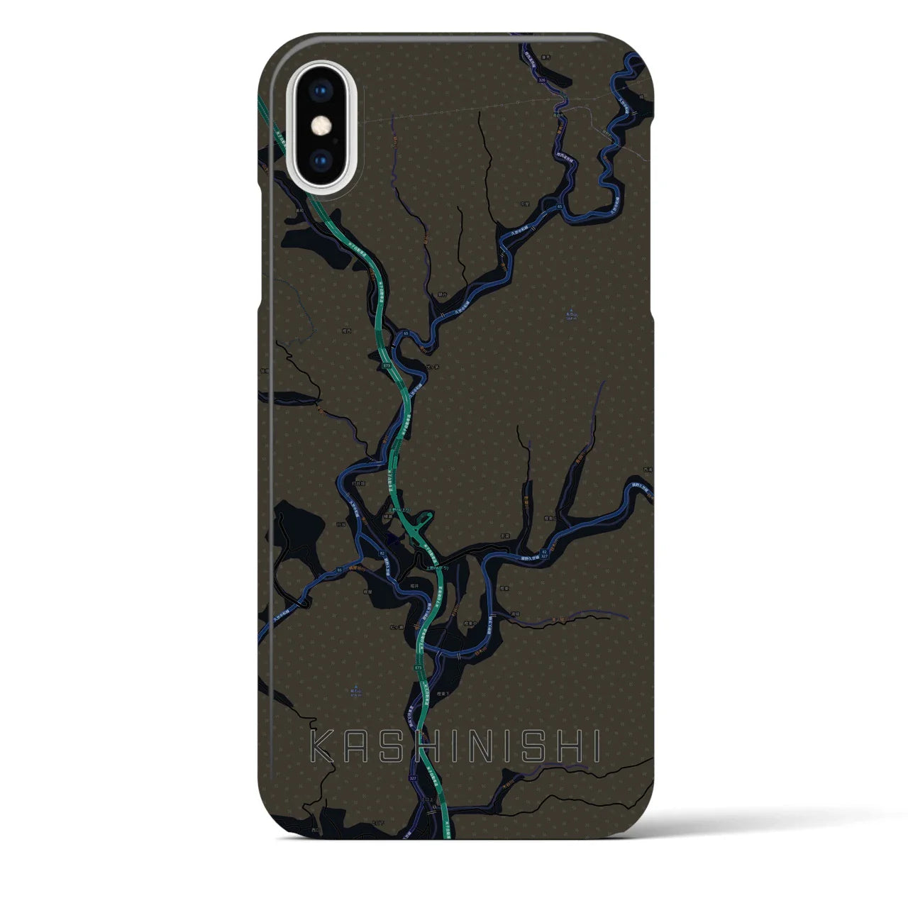 【樫西(岡山県)】地図柄iPhoneケース(バックカバータイプ)