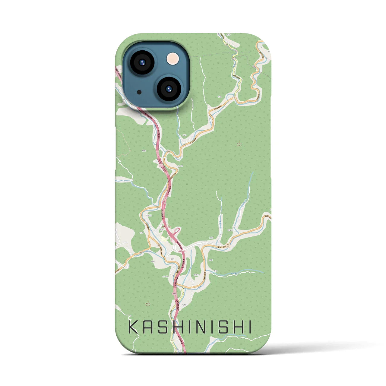 【樫西(岡山県)】地図柄iPhoneケース(バックカバータイプ)